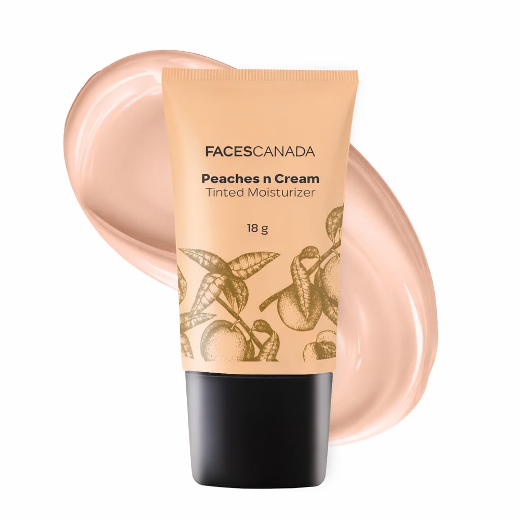 FACES CANADA Peaches N Cream Tinted Moisturizer - Light 01, 18 g | Soft Peachy, Natural Glow | Lightly Tinted BB Cream | Non Oily Lightweight Gel Formula | Blen