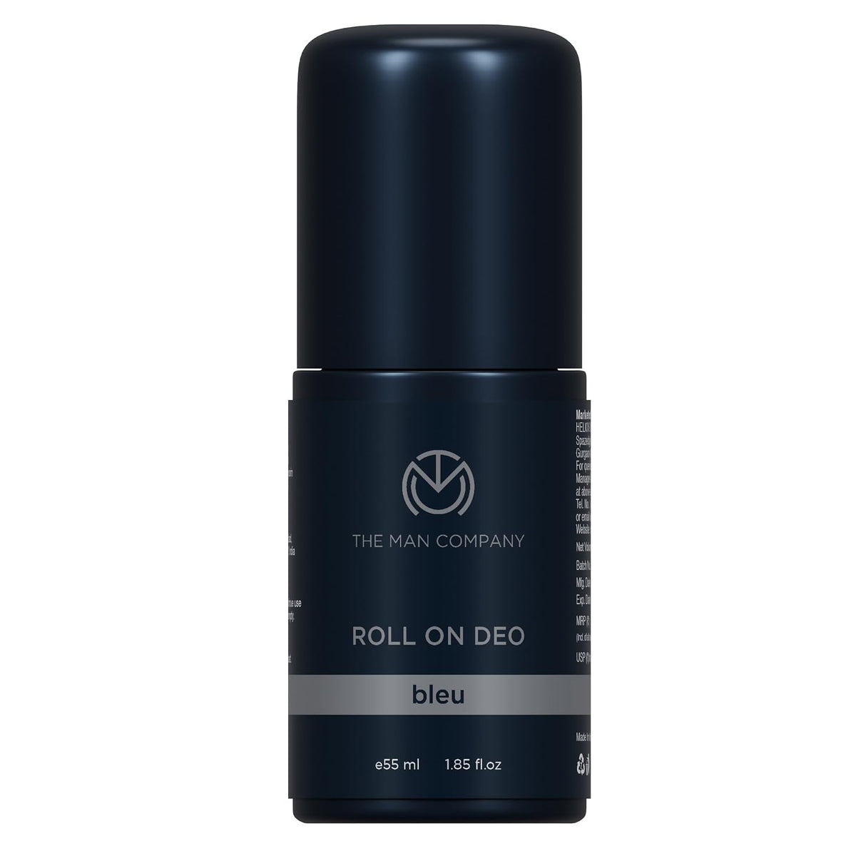 The Man Company Deodrant Roll on for Men - Bleu | Premium Fragrance with 24-Hour Freshness | Removes Body Odour | Compact & Easy-To-Use | Prevents Bacteria - 55