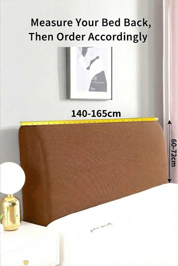 HOMETHREADS Stretchable Lycra/Velvet Headboard Cover | Soft, Dust-Proof & Wrinkle-Resistant Bed Back Protector | Fits Leather, Wooden & Fabric Bedsides |for 5ft