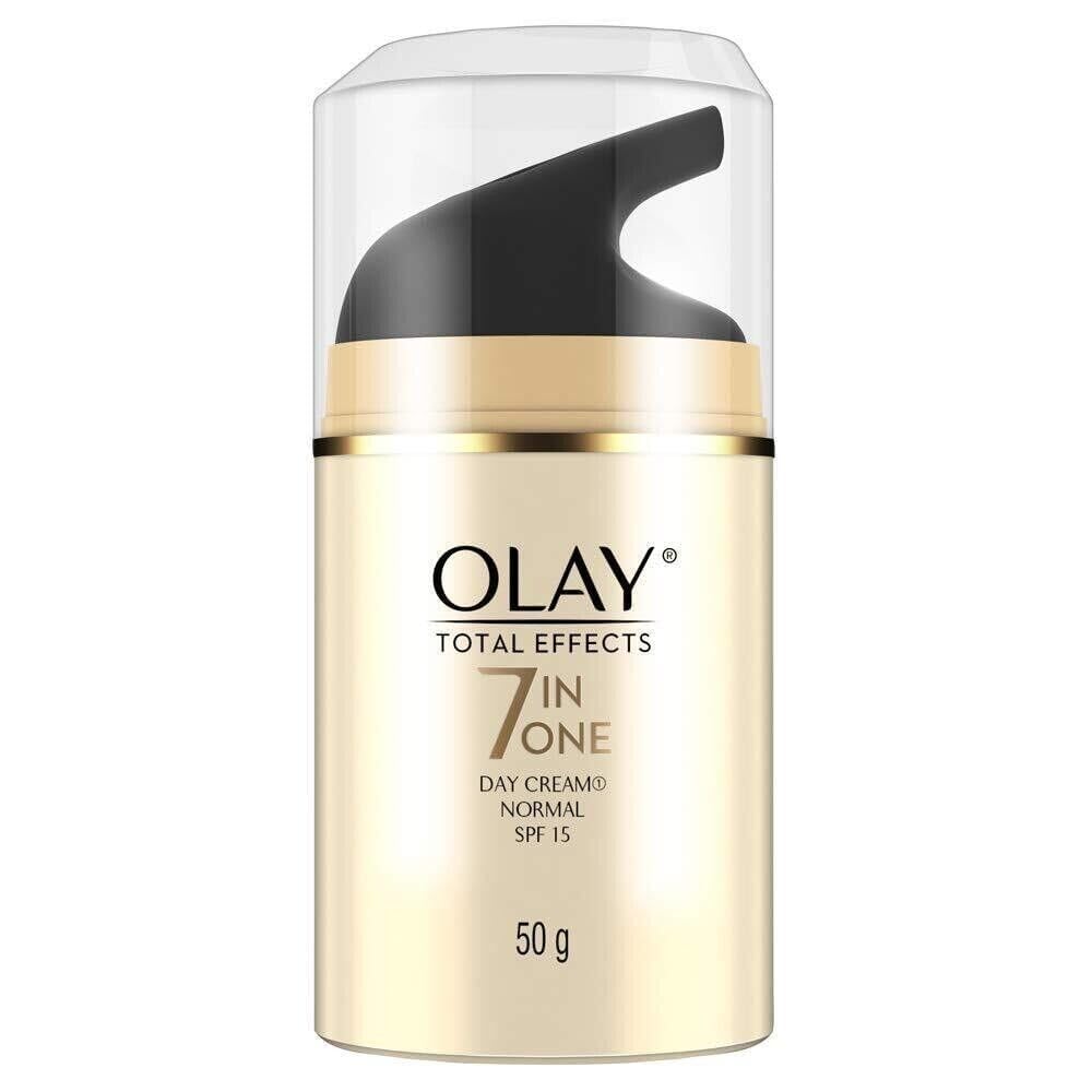 Olay Total Effects 7 in 1 Anti-Ageing Face Moisturizer, Vitamin B3 & E, 50g | Reduces Wrinkles, Evens Tone, Hydrates Skin (50g (pack of 2), day cream normal spf