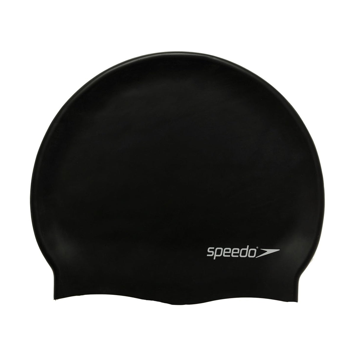 Speedo Unisex Flat Silicone Swim Cap for Men and Women - Black