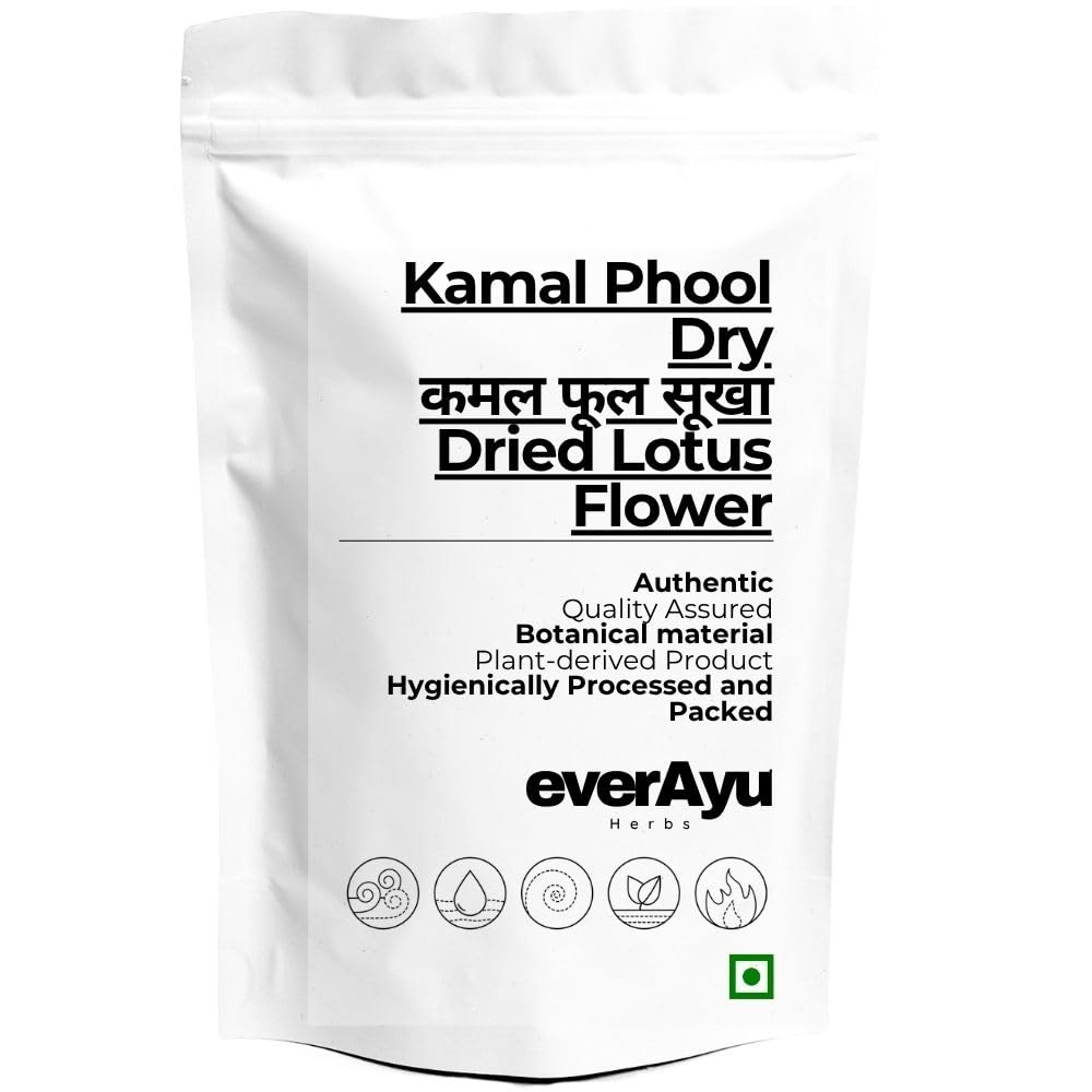 Kamal Phool Dry Whole (कमल फूल सूखा) | Dried Lotus Flower | Nelumbo Nucifera Whole Flower | Natural Ayurvedic Herbal Ingredient 100 g (Pack of 1)
