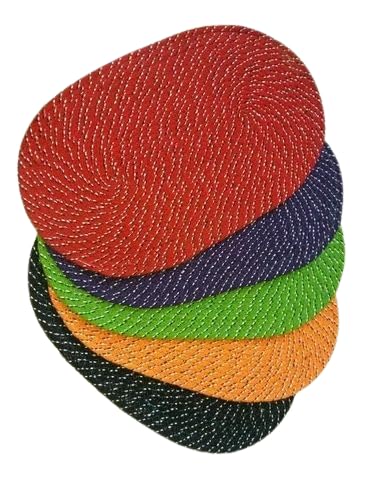P.V Cotton |Oval Shaped| Designer| Bath/Door Mat | Entrance | Gallery | Living Room | 12 x 20 inches | Multicolour |Multipurpose.