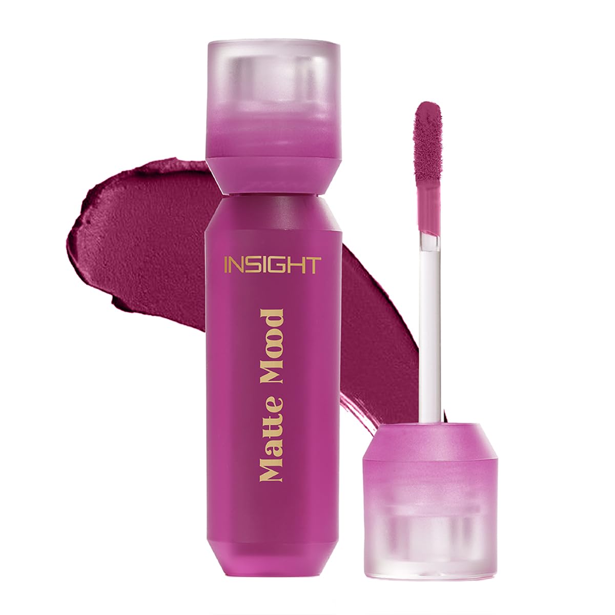 INSIGHT Matte Mood Lipstick - Plum Squash | Velvety Matte Finish | Intense Pigment | Hydrating Comfort | Soft Blur Lip Effect - 3.5g
