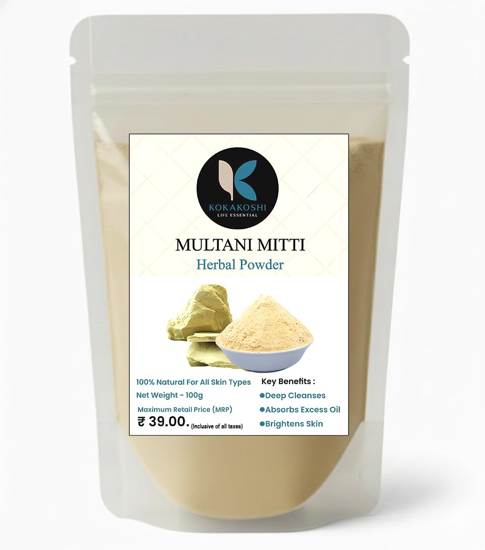 Multani Mitti Herbal Powder 100gm | Natural Face Pack For Deep Cleansing And Oil Control | Helps Brighten Skin And Remove Impurities | Suitable For All Skin Typ