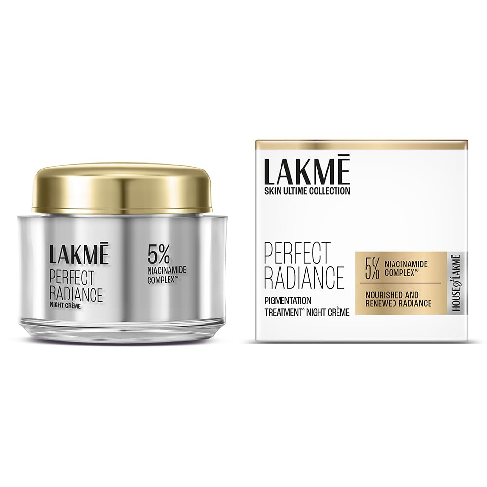 Lakme Absolute Perfect Radiance Brightening Night Cream 50 g|| Daily Repair Face Moisturizer for Illuminated|| Glowing Skin -With Glycerin & Niacinamide Night C