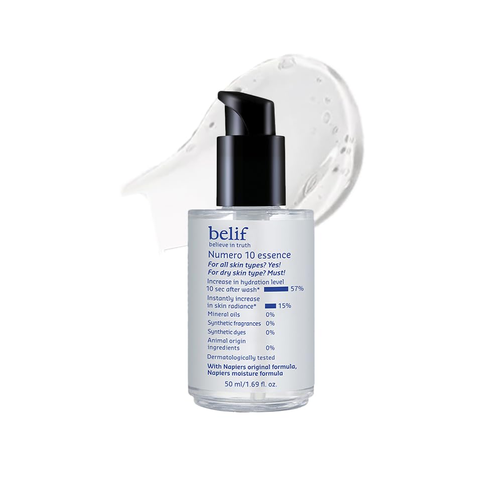 Belif Numero 10 Essence, Lightweight Hydrating Face Serum | Increases Skin's Hydration Instantly | Intensely hydrates, smooths, and replumps skin Korean Skin Ca