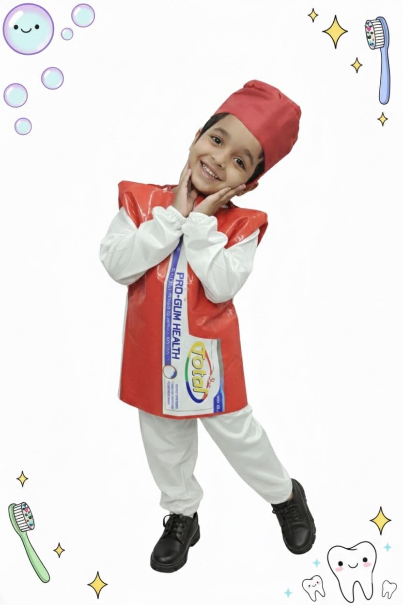 BookMyCostume Colgate Toothpaste Kids Fancy Dress Costume 6-7 Years Toothpaste 6-7 Years