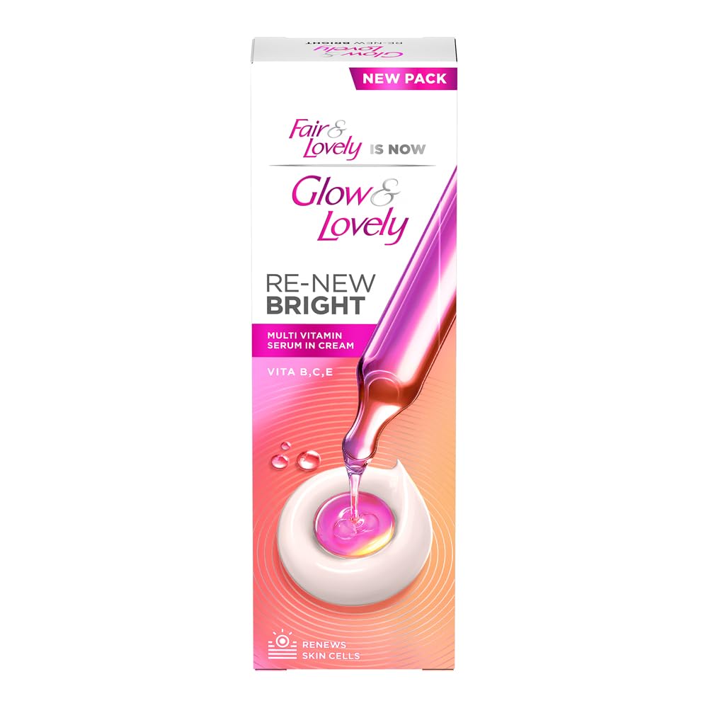 "Glow and Lovely Renew Bright Multivitamin Serum in Cream | Vitamins B,C and E | Renews Skin cells |Bright and Healthy Skin | Clinically proven formula is derma