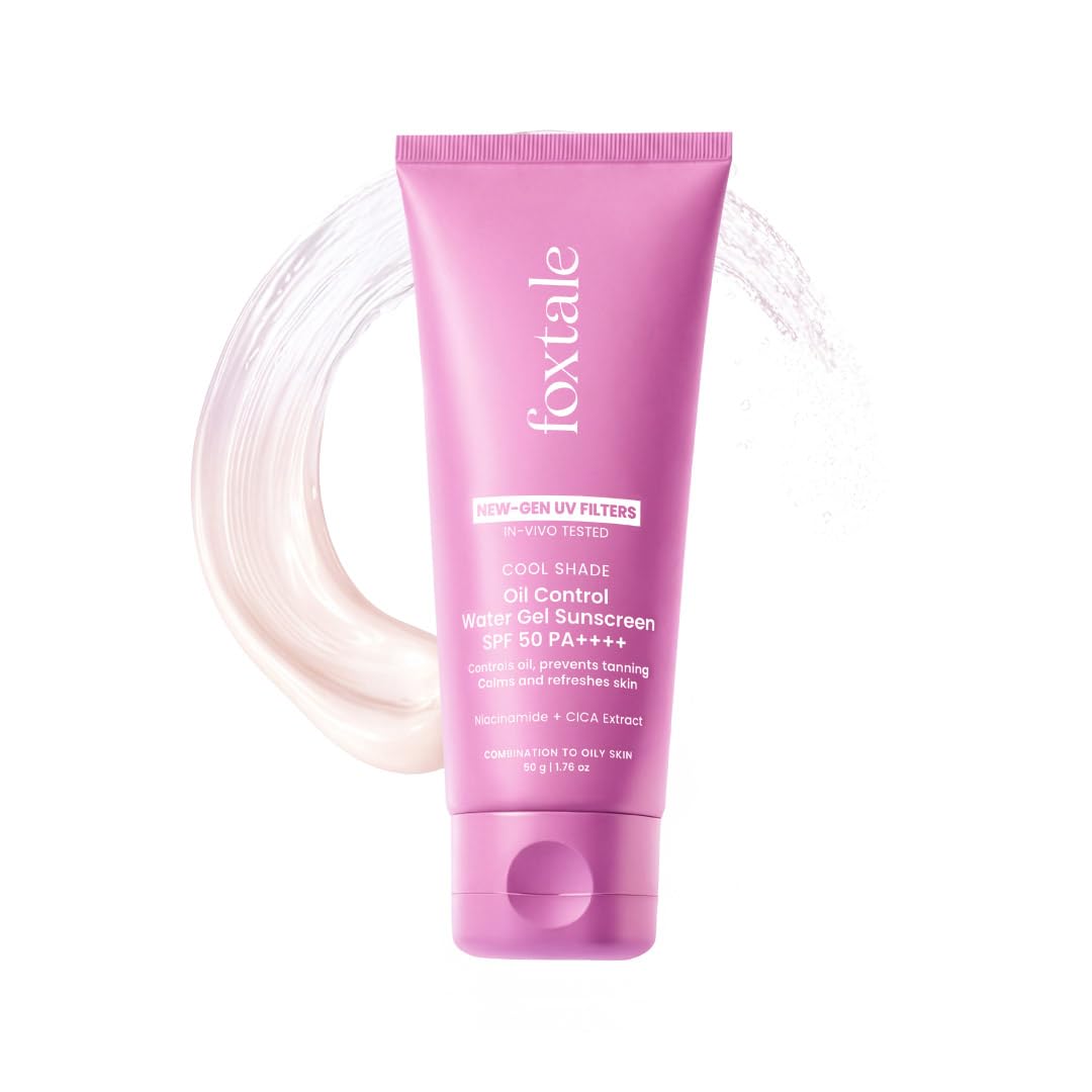 Foxtale Ice-Burst Gel Sunscreen SPF 50 PA++++ for Oily Skin, In-Vivo Tested & 100% New-Gen UV Filters | Prevents Tan, Controls oil, & Mattefies | Lightweight, Non-Greasy, No White Cast | For Men & Women | 50ml