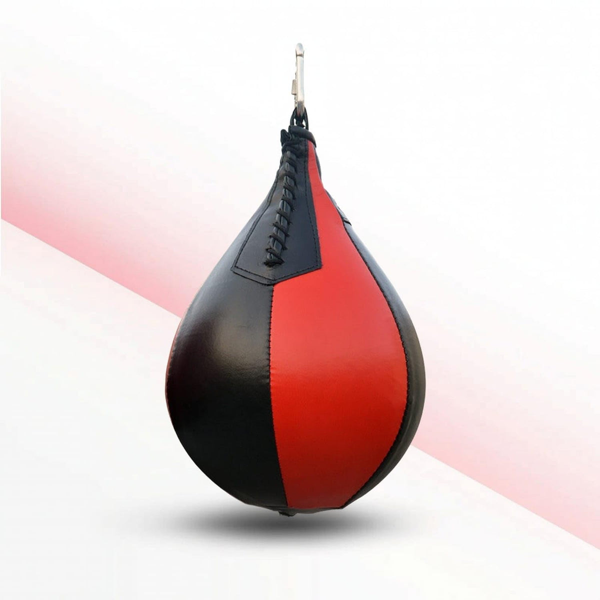Teardrop Boxing Speed Bag with Hanging Loop Pear-Shaped Boxing Speed Bag Stitched Combat Ball Reinforced for Boxers, Fighters, Home Gym, Red Black Normal