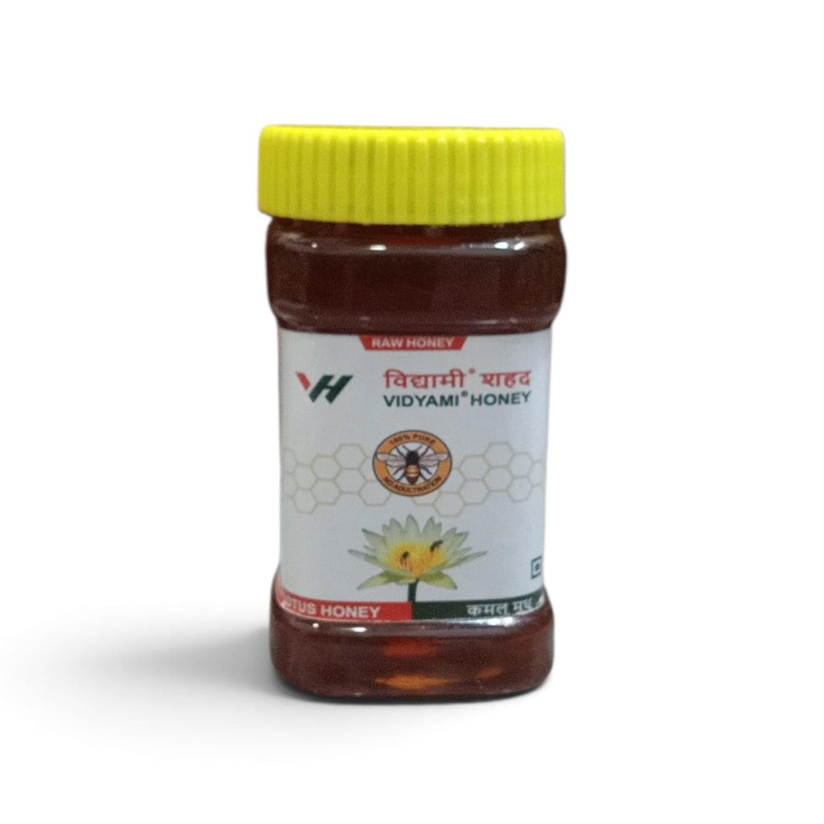 VIDYAMI Natural Lotus Raw Honey | 100% Pure & Organic. Rare Honey from Lotus Flowers of Kashmir Dal Lake | Anti-Inflammatory & Natural Sweetener | (250 g) 250 g