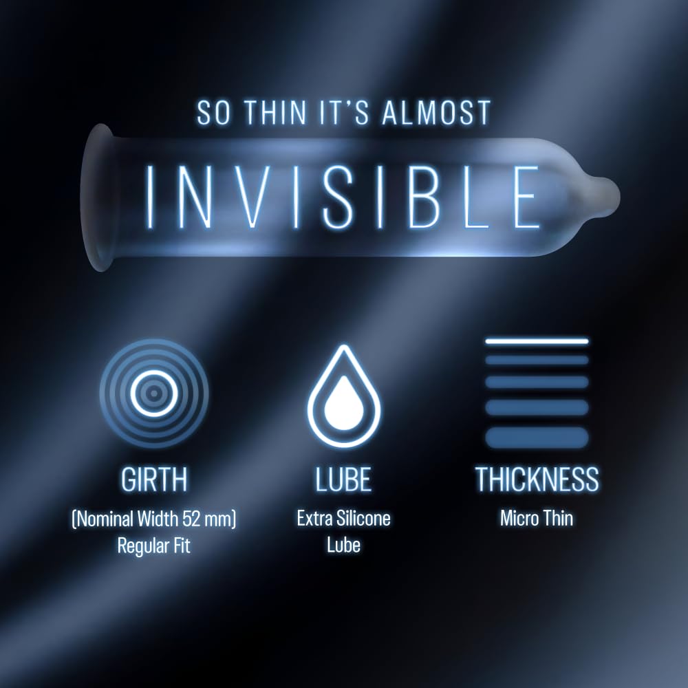 Durex Invisible 003 Condoms 10S | Micro Thin Condom for Maximum Sensations