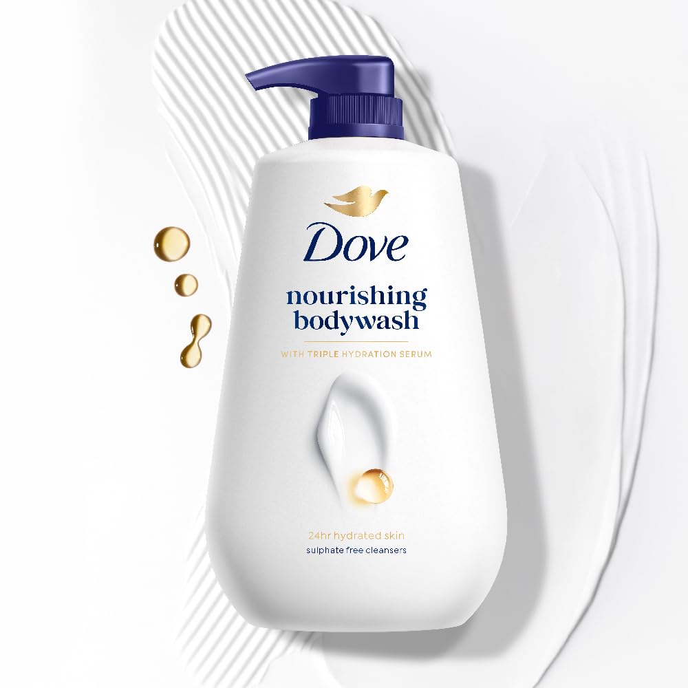 DOVE Nourishing Bodywash, 825ml, for Soft and Smooth Skin, with Triple Hydration Serum & Glycerine, Dermatologically Tested, Paraben-Free, Sulphate-Free 800 ml
