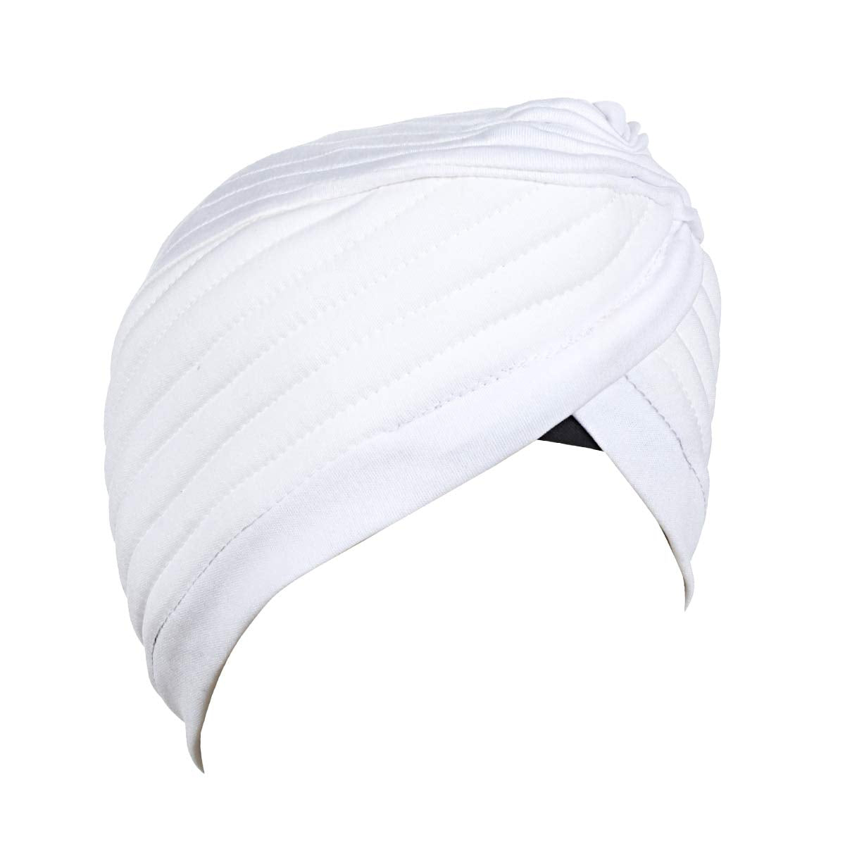 BISMAADH Instant Readymade Turban for Men & Women Head Wrap Lightweight Cap Headwear Sikh Pagri One Size White