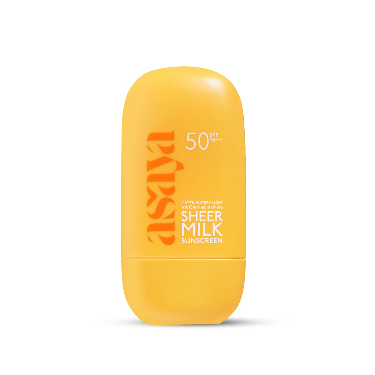 Asaya Sheer Milk Sunscreen SPF 50 PA++++ UVA + UVB | In-VIVO Tested | Lightweight Fluid Sunscreen with Vitamin C & Niacinamide for Brightening & Barrier Support