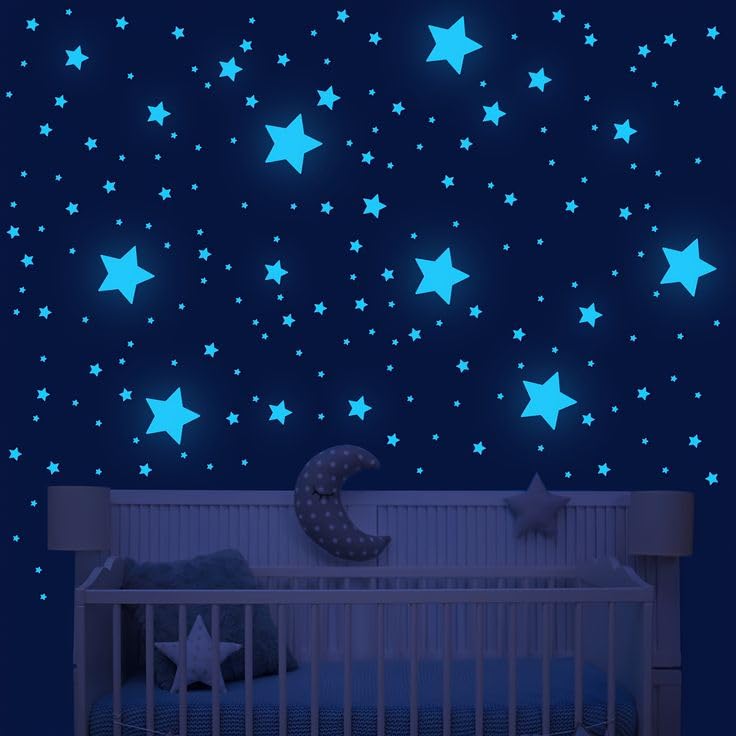 GC Satrry Night Lovely Glow in The Dark Galaxy of Stars, Super Moon, Space Craft, Planets, Astronaut Design, Love Pattern, Luminous Kids Room Premium 200+ Large