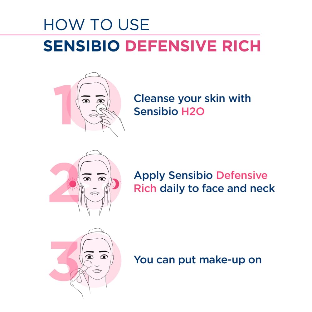 Bioderma Sensibio Defensive Rich Active Anti-Pollution Cream - Hydration/Moisturisation 12h Nutrition, 40ml