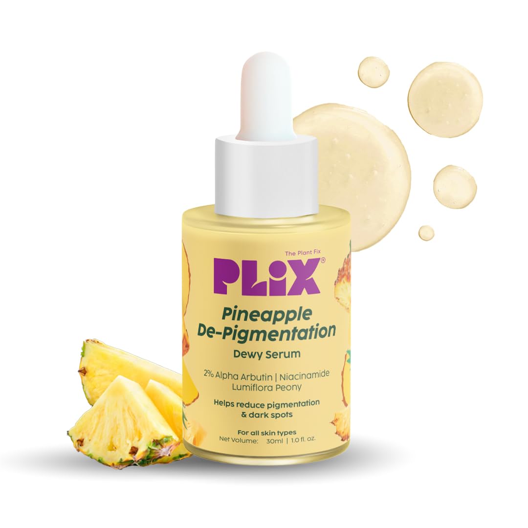 The Plant Fix Plix 2% Alpha Arbutin Pineapple De-Pigmentation Dewy Face Serum for Pigmentation & Dark Spots Removal for Unisex with 10% Niacinamide, 5% PHA for All Skin, 30ml (Pack of 1)