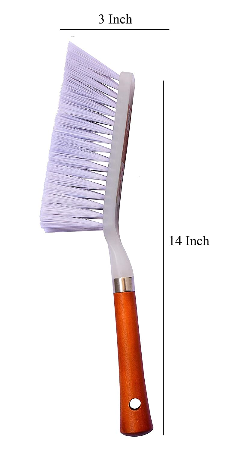 Sakoraware Plastic Brush with Long and Hard Bristles for Home Cleaning Floor, Tiles, Carpet, Bed, Mattress, Window, Bathroom, Car Seat, Curtain, Mats, Upholster