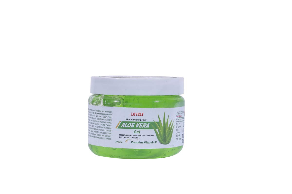 LOVELY Skin Purifying Pure Aloe Vera Gel Moisturizing Therapy for Dry Skin, Body and Hair | Contains Vitamin E - 200 ML 200 ml (Pack of 1)