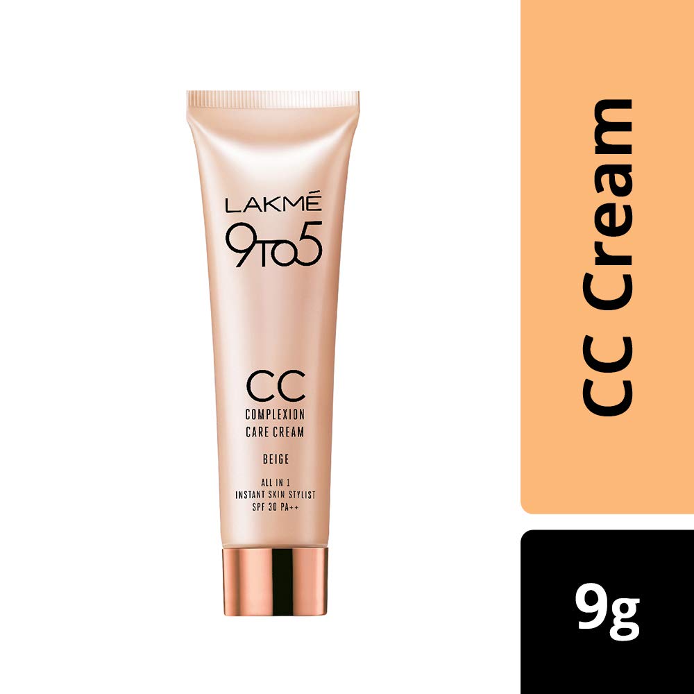 LAKMÉ Rose Loose Face Powder with Sunscreen For All Skin Types, Matte Finish, Soft Pink, 40 g & 9 to 5 CC Cream Mini, 01 - Beige, L 9 g
