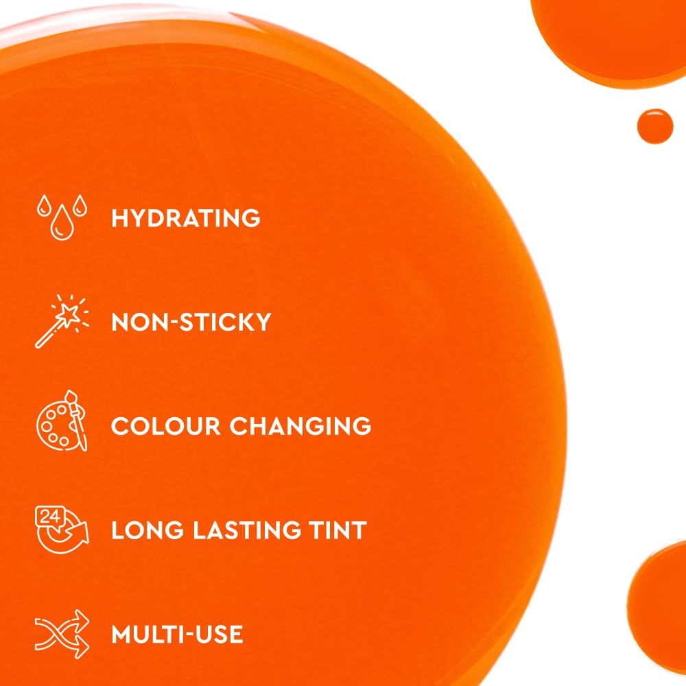 Kiro PH-Play Color Changing Lip & Cheek Oil - Tangerine Tango, 5.5ml | Hydrating, Skin Brightening, Reduce Fine Lines | Non-Sticky, Non Greasy | Skin Care Infused with Moringa, Rosehip & Avocado Oils