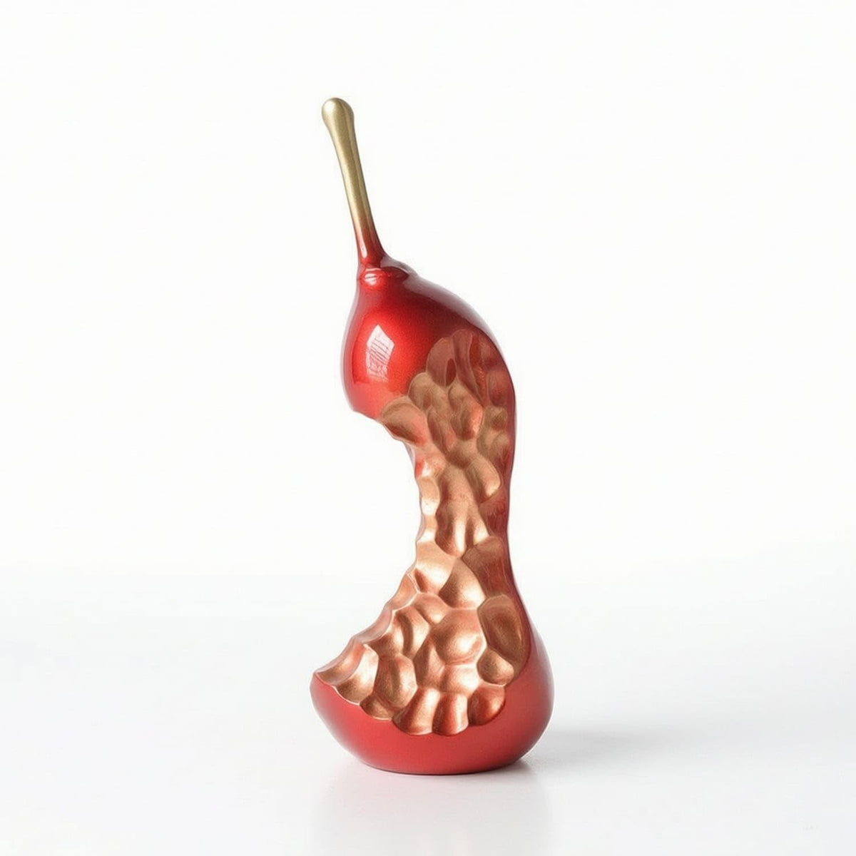 CLOVRIX® Glossy Pear Ornament Sculptural Pear Sculpture Elegant Tabletop Decor Modern for Living Room, Entryway, Office, Red, 12-12-32cm| Decorative Fruit & Veg