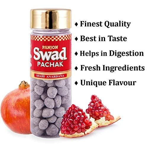 Swad Candy Pack (25 Digestive Toffees) & After Meal Mouthfresheners (White Sweet Saunf, Anardana, khatta Meetha aam, Banarasi Paan & Navratan Mukhwas Pachak) 6