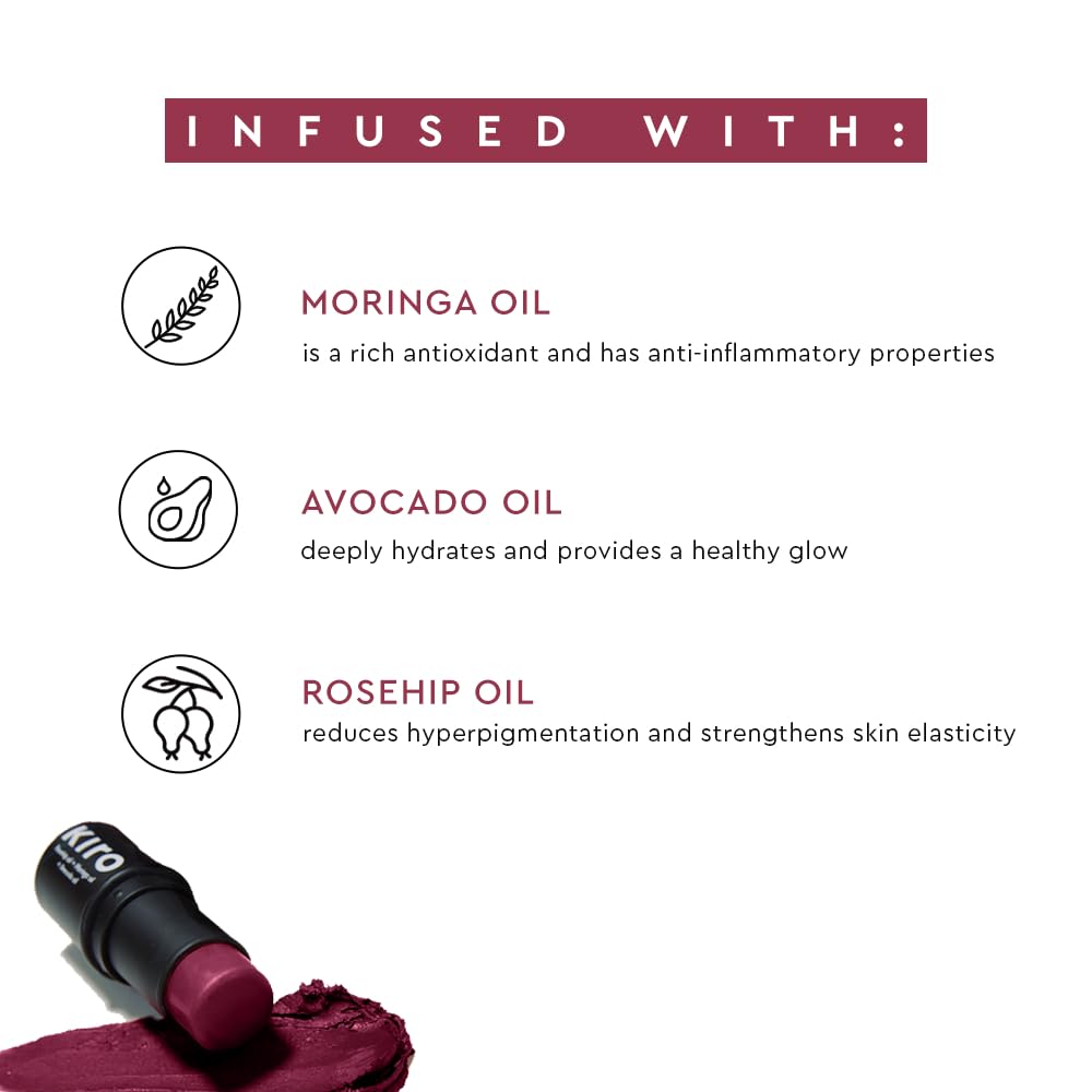 Kiro Wonder Wand Multi-Stick – Crushed Berry, 7.5g | 3-in-1 Stick - Blush, Eyeshadow & Lip Tint | Creamy, Weightless & Long-Lasting | Infused with Rosehip, Avocado & Moringa Oil