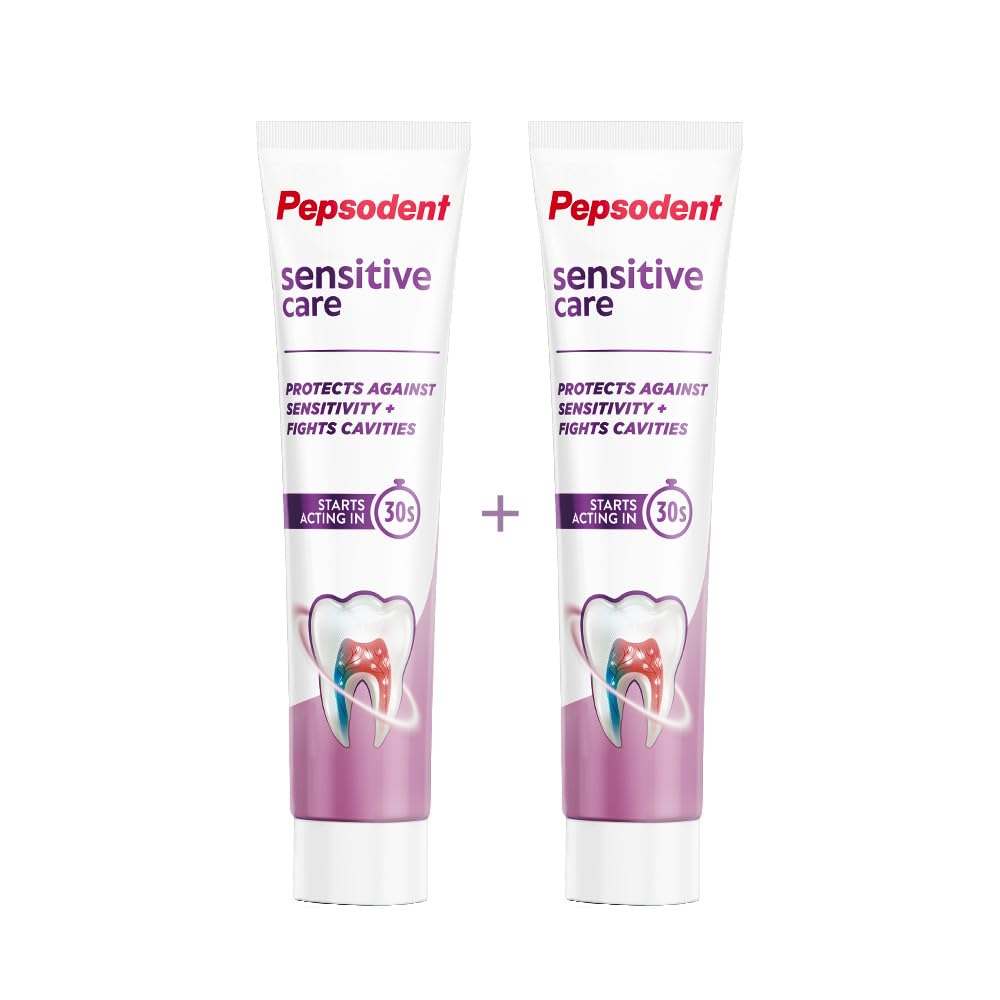 PEPSODENT SENSITIVE Care Toothpaste, Multipack, specially formulated with 5% Potassium Nitrate, Starts Acting in 30s,100% Vegetarian, Protects against Sensitivi