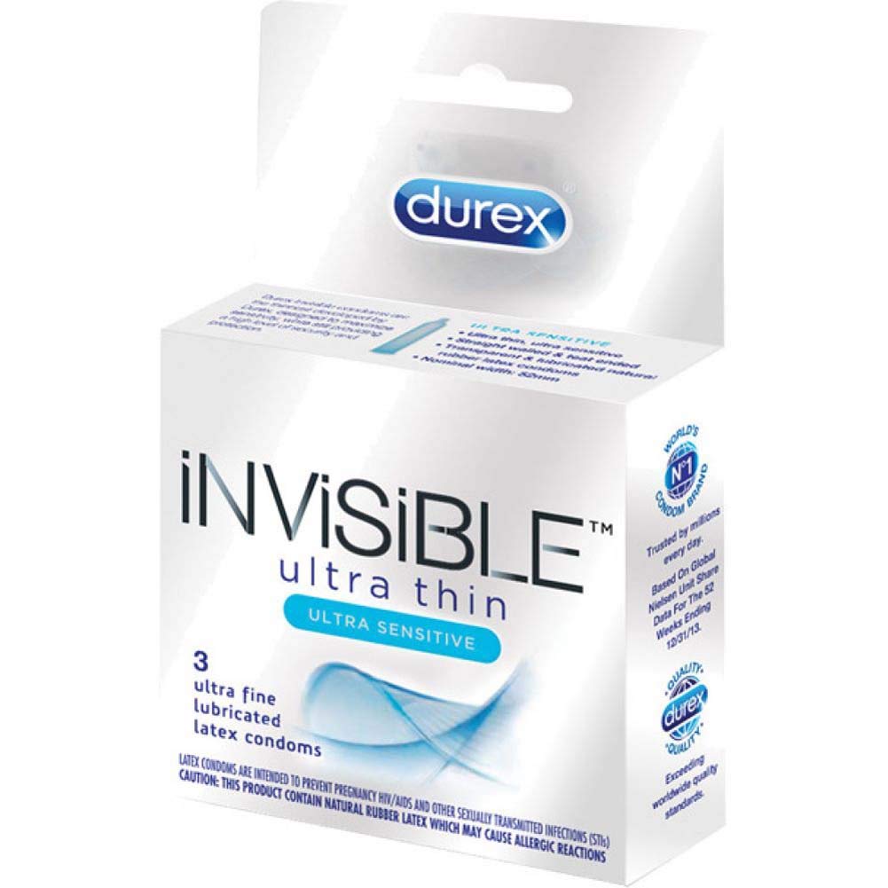 Durex Invisible Ultra Thin Latex Condoms - Pack Of 3 3 count (Pack of 1)