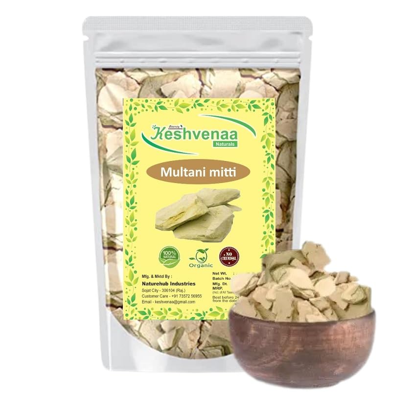 Keshvenna natural 100% Natural Multani Mitti ston (fuller earth) for Face Pack | Fuller's Earth , Bentonite Clay 400gm
