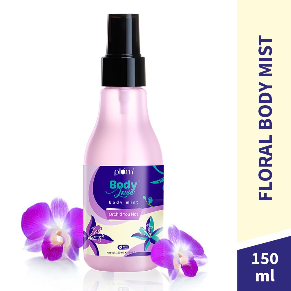 Plum BodyLovin' Orchid-You-Not Body Mist | Long Lasting Fresh Floral Fragrance For Women With Red Apple, Freesia & Musk | High On Fun | Travel-Friendly Perfume