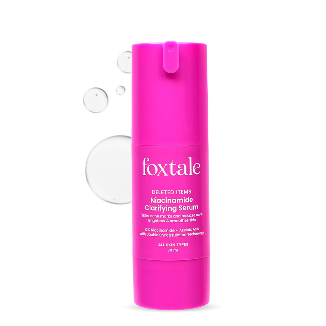 Foxtale 12% Niacinamide Face Serum with Azelaic Acid for Brightening & Oil Control | Reduces Acne, Blemishes & Acne Marks | Brightens & Smoothens Skin | Face Serum for Women & Men | 30 ml