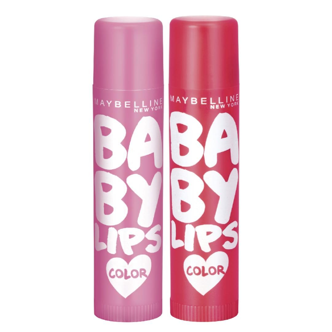 Baby Lips Pink Lolita & Baby Lips Cherry Kiss 8 g (Pack of 2) Assortment Pack 2 Lip Balm