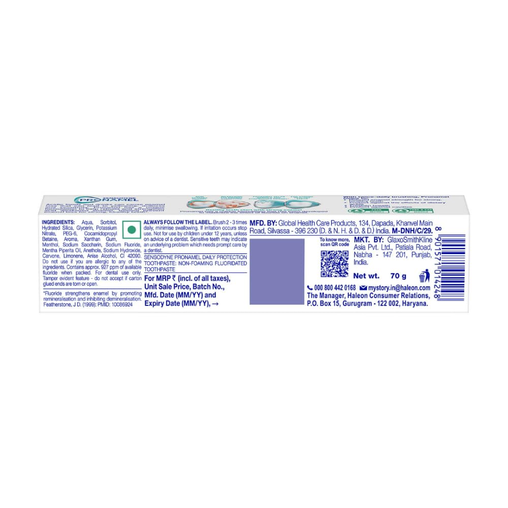 Sensodyne Pronamel Enamel Protection Toothpaste 70g | Daily Protection | Tooth paste for Cavity Protection & Fresh Breath