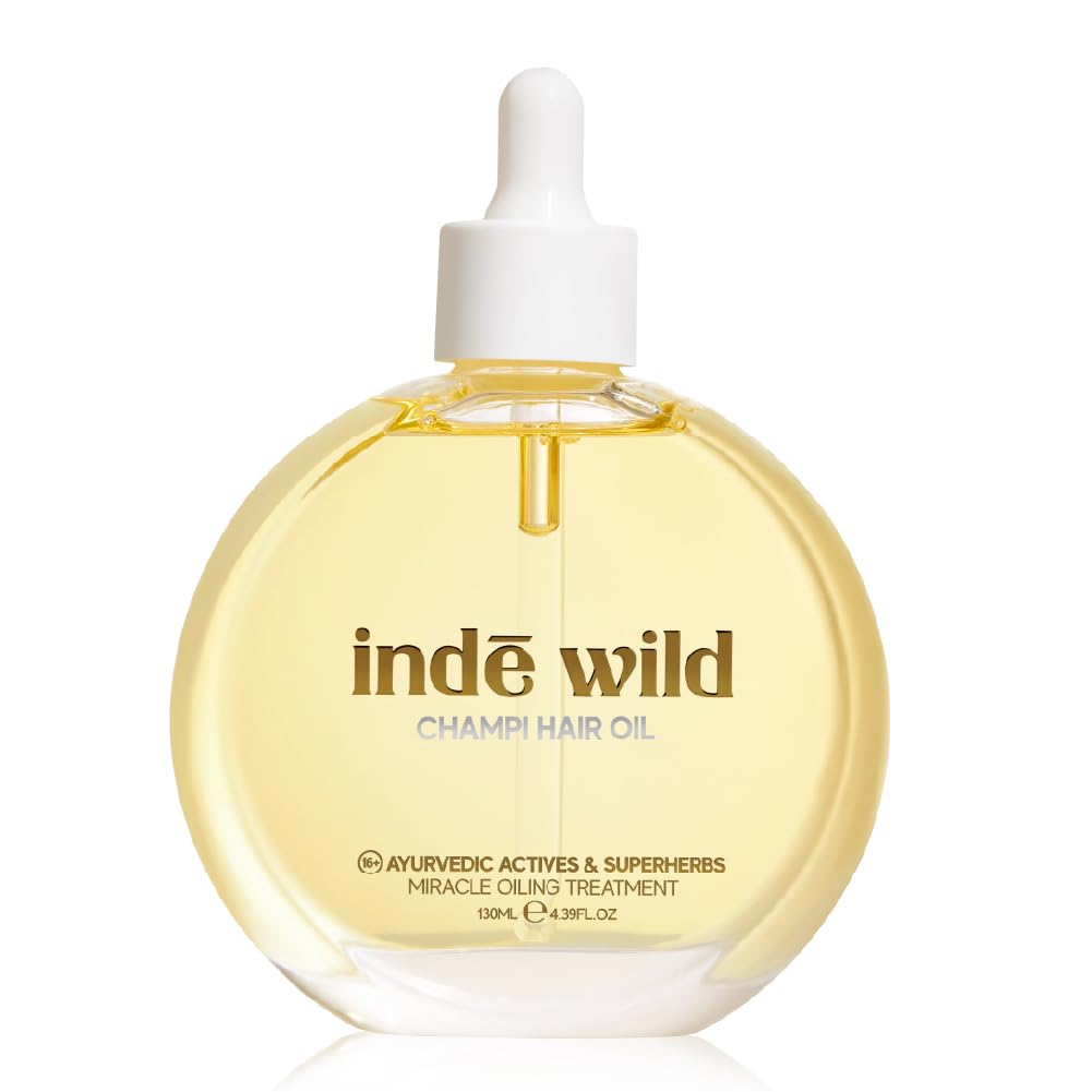 indē wild Champi Hair Oil With Rosemary Oil, Brahmi, Amla, Bhringraj | Ayurvedic, Hair Growth, Controls Dandruff, Hairfall | Soothing Fragrance