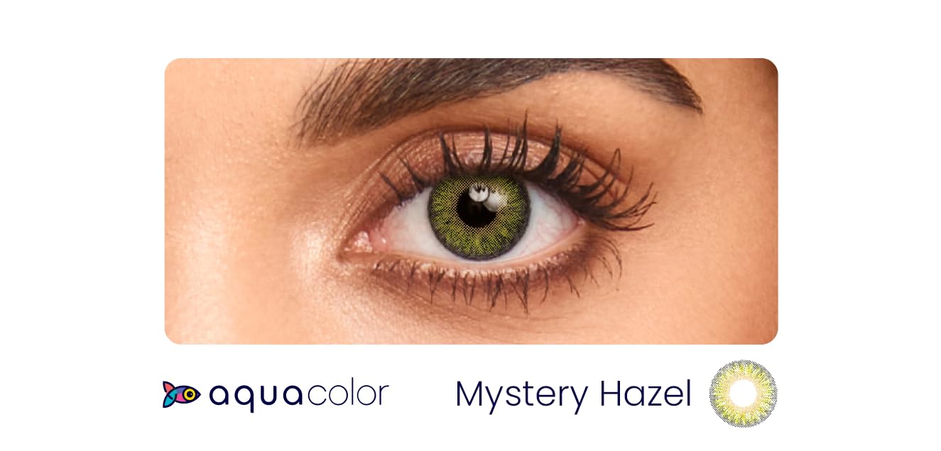 Aquacolor Daily Disposable Colored Lenses with 0 Power - Mystery Hazel - (10 Lens/Box)