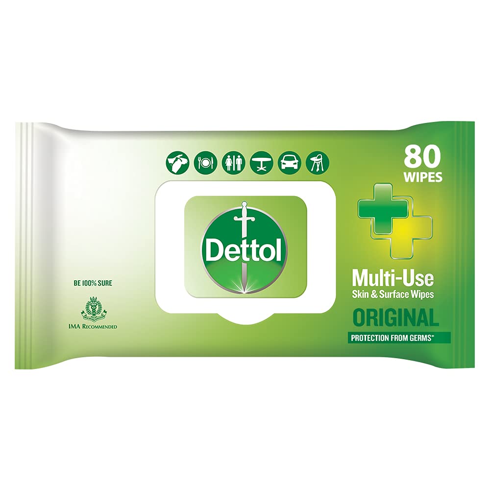 Dettol Disinfectant Sanitizer Wet Wipes for Skin & Surfaces & Body Wash and Shower Gel for Women and Men, Cool - 250ml