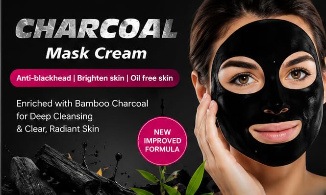 Charcoal Black Peel Off Mask for Men & Women | Removes Blackheads and Whiteheads | Active Cooling Effect | Deep Skin Purifying Cleansing (130 gm)