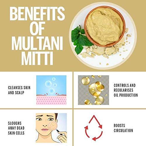 100% Natural Multani Mitti powder for Exfoliating, Soothing, Nourishing, Smoothening Face, Skin and Hair Fuller's Earth, Bentonite Clay (300GM)