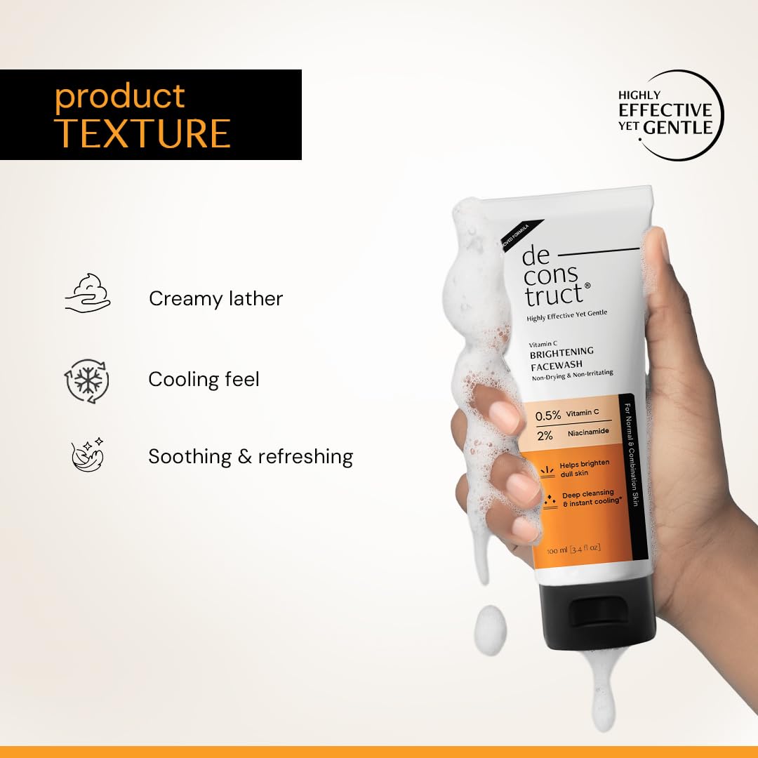 Deconstruct Vitamin C Brightening Face Wash, Brightens & Fades Dark Spots -100ml