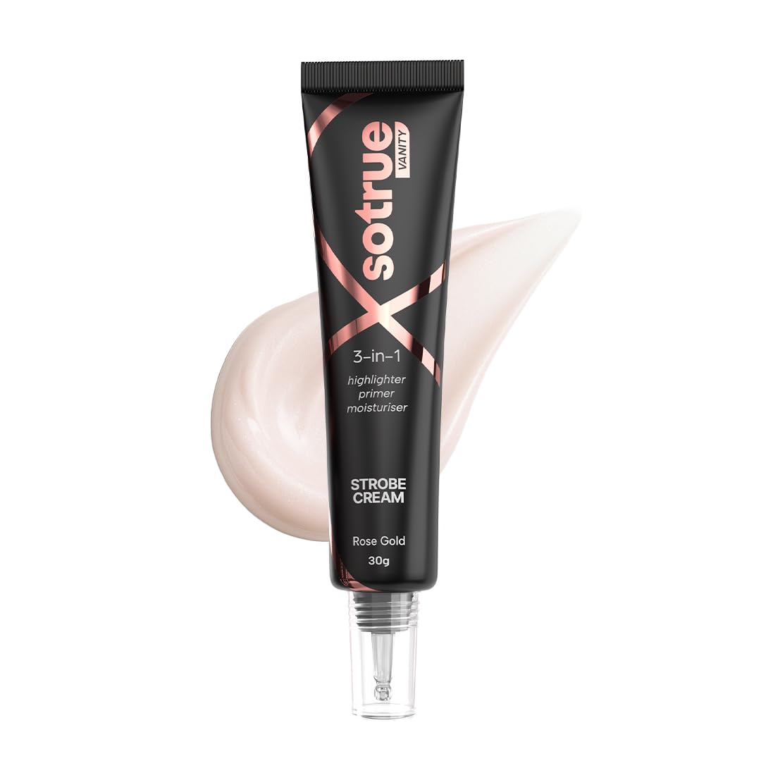 Sotrue Strobe Cream Rose Gold, 30g | Primer, Highlighter & Moisturizer | 3 in 1 Illuminating Makeup Base | Japanese Sakura & Hyaluronic Acid | Dewy Glazed Insta