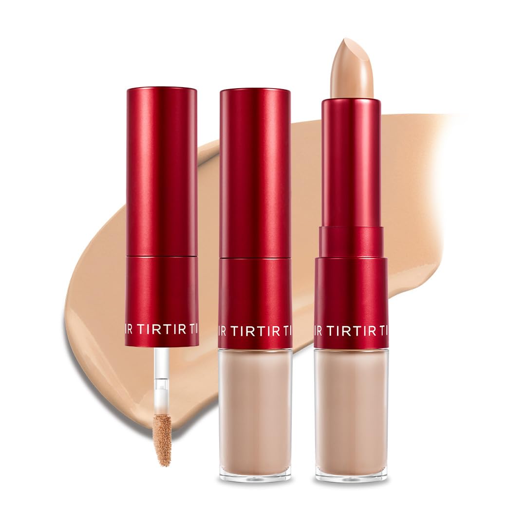 TIRTIR Glide & Hide Blurring Concealer 5 C 8G - Liquid 4g, Stick 4g 5C 8 ml (Pack of 1)