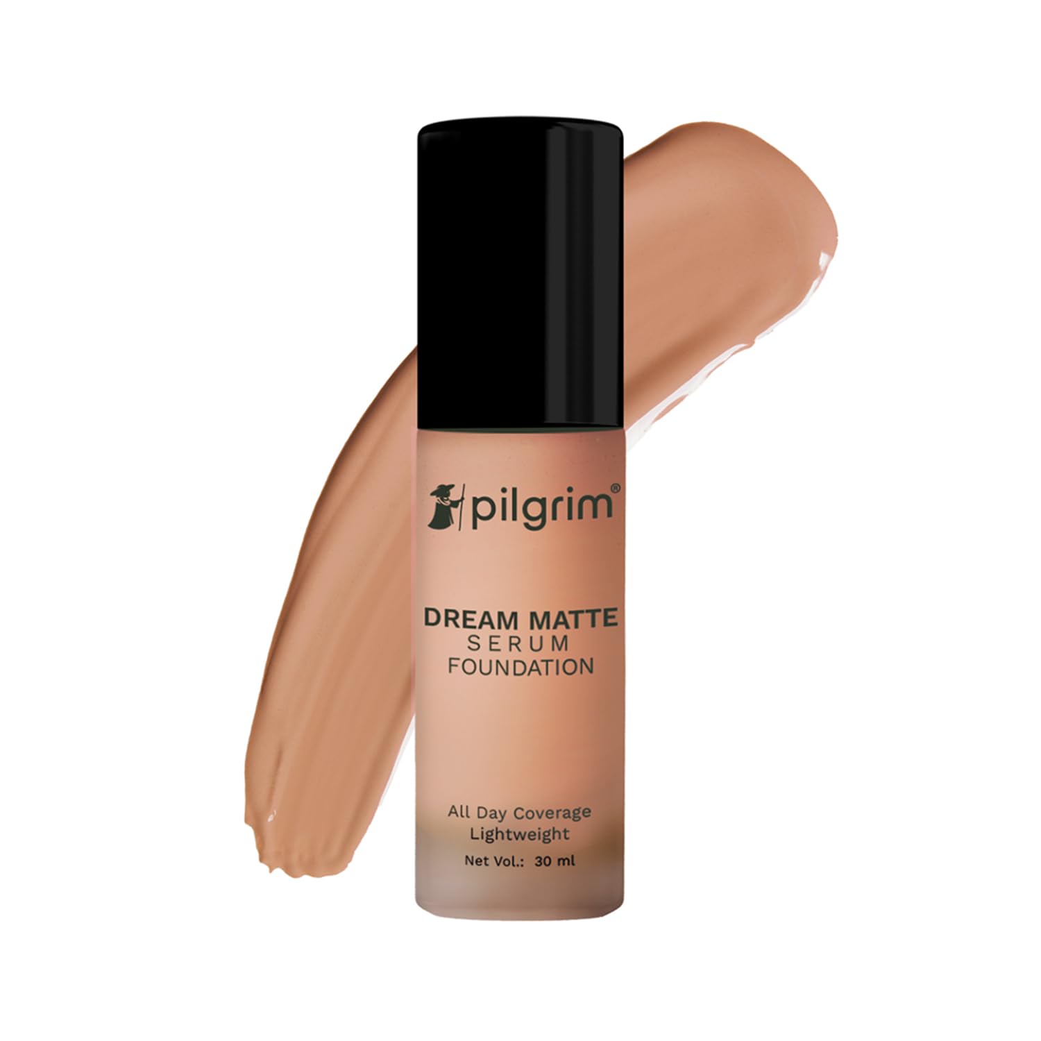 Pilgrim Medium Rich Caramel Serum Liquid Foundation, Matte & Poreless,30 ml |Foundation for face make up infused |Water-Resistant,All Day Coverage| All Skin Types | Water-Resistant, All Day Coverage, All Skin Types, Infused Formula