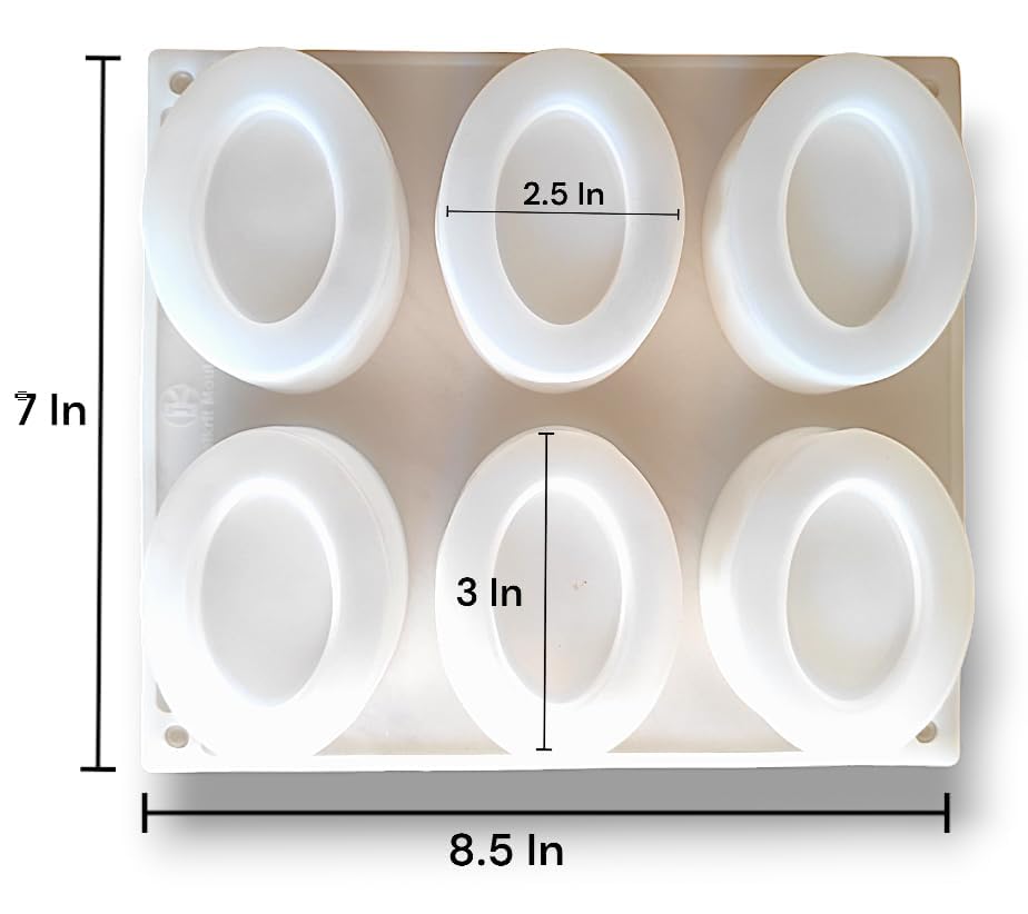 Silicone Pears Soap White Mould, 6 Cavity for Handmade Soap Making