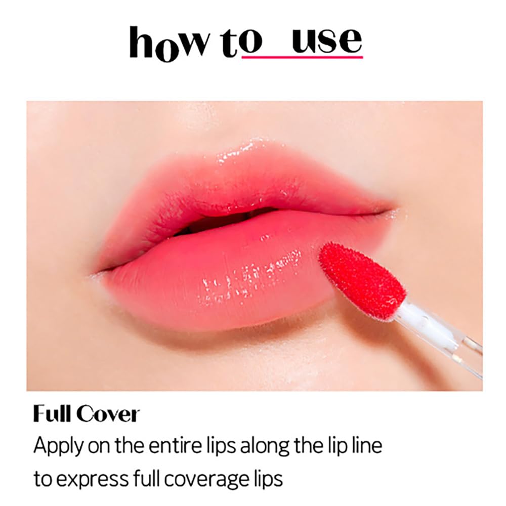 ETUDE Glow Fixing Tint for Plump & Fuller Lips| Non-Sticky, Moisturising, Vegan Gloss| Shade- 12 Cherry Sugar, 3.8g