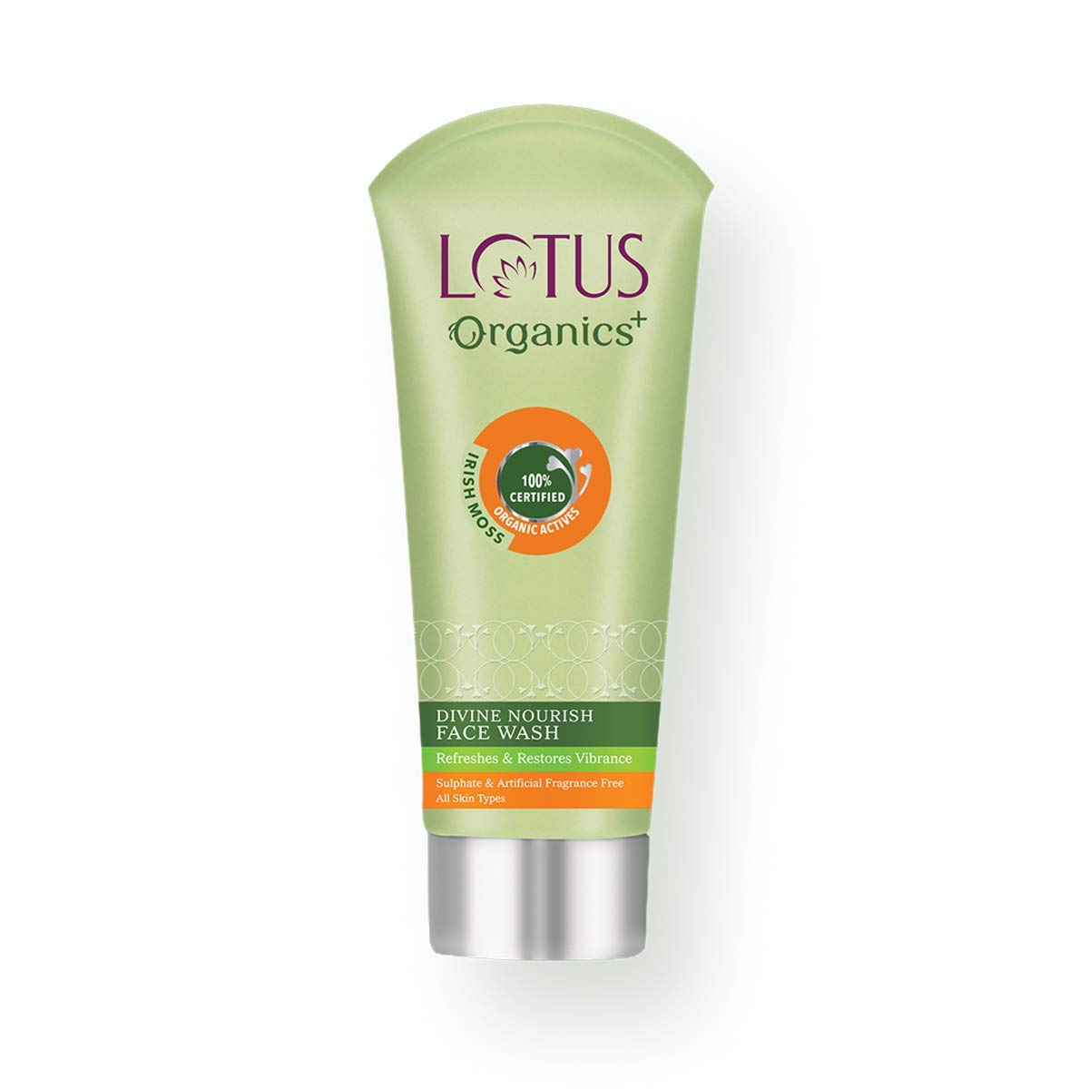 Lotus Organics+ Divine Nourish Face Wash | Sulphate Free | Gentle Cleaning | Skin Whitening & Brightening | 100% Certified Organic Irish Moss | All Skin Types |