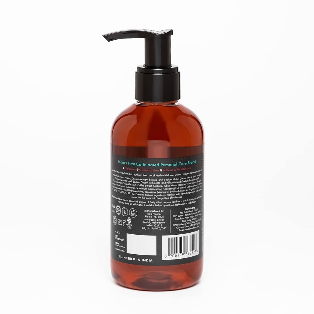 mcaffeine Coffee Body Wash With Berries | De-Tan & Deep Cleansing Shower Gel | Enriched With Vitamin C |For All Skin Types | For Both Men & Women - 200Ml